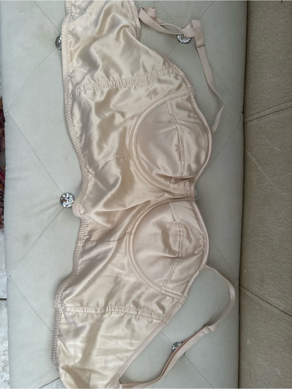 Nude Satin Underwire Bra